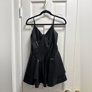 Black Faux Leather Dress